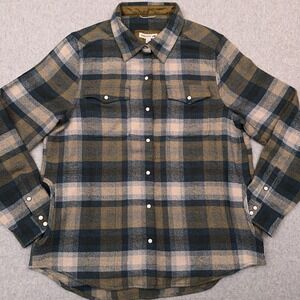 Toad&Co Plaid Button Down Shirt - Blue and Tan